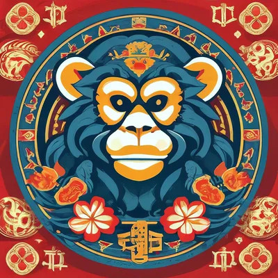 Год обезьяны, китайский гороскоп, …» — создано в Шедевруме
