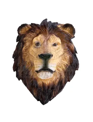 Голова льва из дерева — деревянное изделие в качестве необычного декора