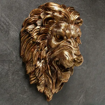 Голова льва №12 из дерева — деревянное изделие в качестве необычного декора