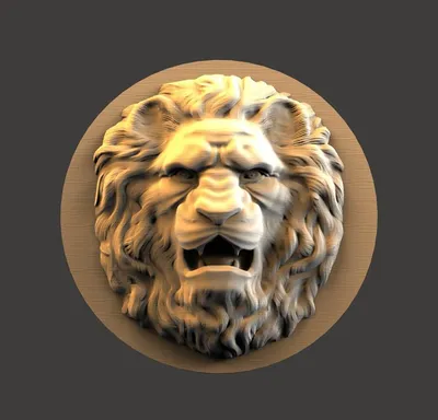 Голова льва №15 из дерева — деревянное изделие в качестве необычного декора