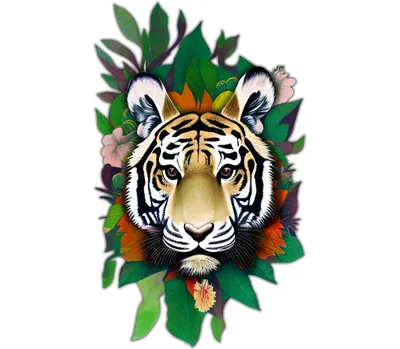 Голова тигра в цвете\" Изображение для нанесения на одежду № 0950 купить со  скидкой в интернет-магазине СувенирПрофф - Красноярск