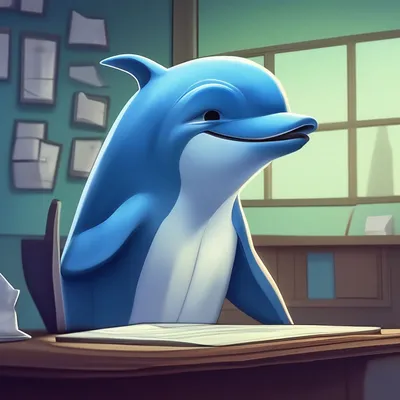 голубой дельфин иллюстрация вектора. иллюстрации насчитывающей  млекопитающее - 4033557