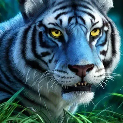 голубой тигр. символ 2022 года Стоковое Изображение - изображение  насчитывающей анимизма, весьма: 216528639