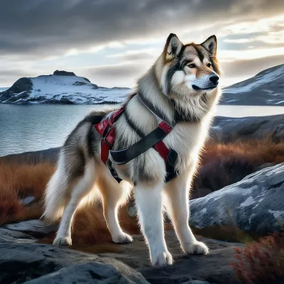 Собака порода гренландская собака,в …» — создано в Шедевруме