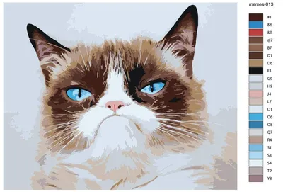 Купить картина по номерам «Мем: Grumpy cat / Грампи кэт, грустный кот»,  memes-013, цены на Мегамаркет | Артикул: 600006630257