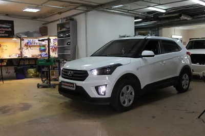 Установка линз GTR в штатные фары, новый обвес Atom для новой Hyundai Creta  1