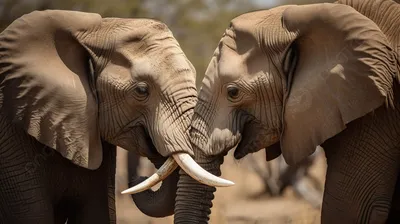 Голодные слоны - Интересные фото
