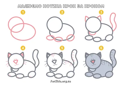 Як намалювати кота або кошеня поетапно