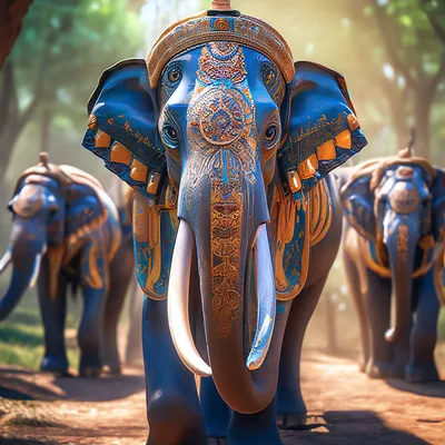 Индийские слоны: от величественности до угрозы» — создано в Шедевруме