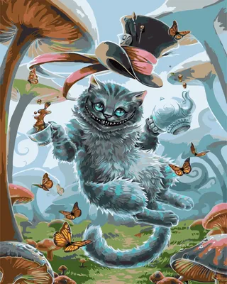Картина по номерам на холсте \"Чеширский кот в шляпе\" - купить с доставкой  по выгодным ценам в интернет-магазине OZON (308365432)