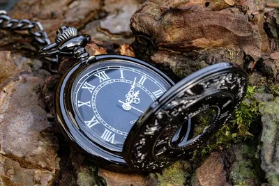 1 шт./лот, ажурные Механические карманные часы в стиле стимпанк с ручной  обмоткой 4,5 см, черные мужские часы с цепочкой, свадебным скелетом |  AliExpress