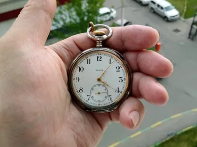Карманные часы, \"Moser\", Швейцария, начало 20-го века, серебро, 84, 875  проба, 120 г, Ø 58