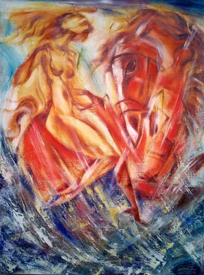 История создании картины «Купание красного коня» - Кузьма Петров-Водкин