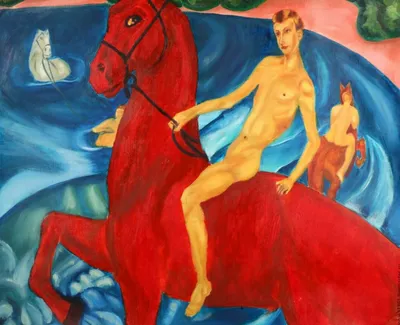 Картина на стену Купание красного коня - купить , Репродукция для интерьера