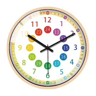 Обучающие настенные часы-бесшумные Часы для обучения времени для классов и  детской спальни | AliExpress