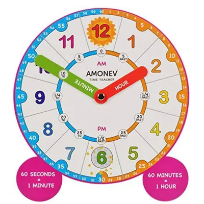 Деревянное обучающее пособие Часы для изучения времени
