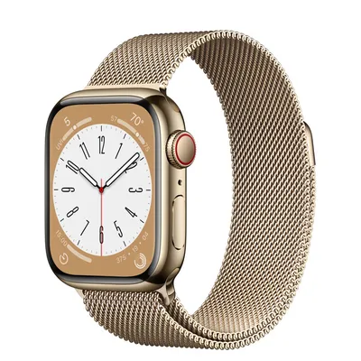 Купить Часы Apple Watch Series 8 GPS + Cellular 45 мм, корпус нержавеющая  сталь золото, миланский сетчатый браслет золотой в Санкт-Петербурге. Цена,  отзывы, доставка | Store78