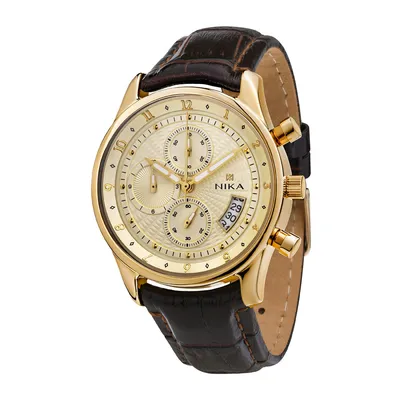 Купить золотые мужские наручные часы НИКА GENTLEMAN артикул 1246.0.3.42A с  доставкой - nikawatches.ru