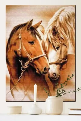 Картина Картина маслом \"Белый конь. Быстрее ветра\" 75x100 SK200104 купить в  Москве