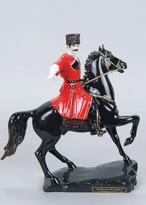 Сувенирная статуэтка «Кубанский казак на гнедом коне» из искусственного  камня купить с доставкой по России