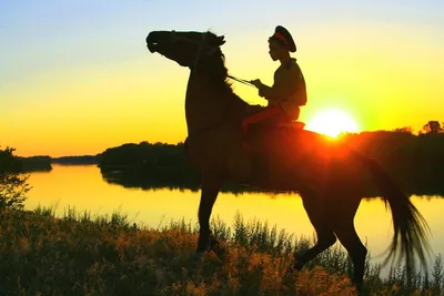 Кубанский казак на коне 25 см, полноцвет (ручная роспись) – Краснодар