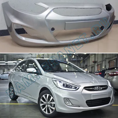 Бампер передний в цвет кузова Hyundai Accent Хендай Акцент S02 - SERY ZAMOK  - Серый - купить с доставкой по выгодным ценам в интернет-магазине OZON  (557984923)