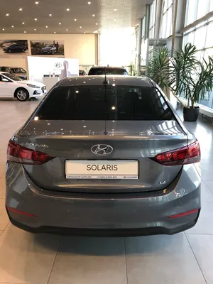 Прокат авто Hyundai Solaris 2018г. серого цвета в Москве с доставкой.