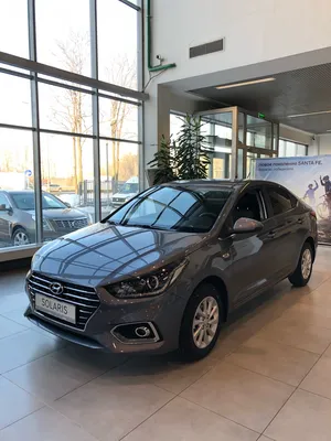 Фото Hyundai Solaris серого (Urban Gray) цвета кузова