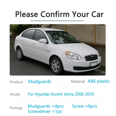 4Pcs Mudflaps For Hyundai Accent Verna 2006~2010 Front Rear Mudguards Flap  Splash Guards Fender Wheel Protector Car Accessories - AliExpress