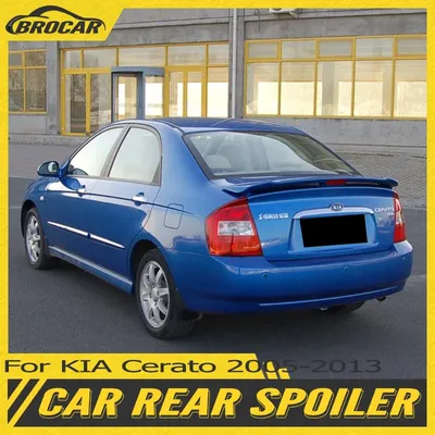 For KIA Cerato 2006 - 2013 with lights High quality ABS plastic glossy  black carbon fiber rear spoiler trunk boot wing spoiler - AliExpress