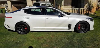 White Kia Stinger Gets a Revised Front with Custom Hood and Blacked Out  Grille — CARiD.com Gallery