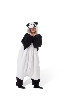 Fluffy Panda Kigurumi Adult Animal Onesie Costume Pajama By KIGURUMI.COM