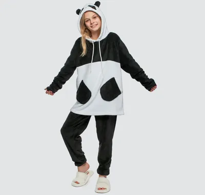 Fluffy Panda Kigurumi For Adults