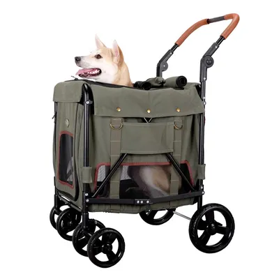 Коляска для собак весом до 25 кг, хаки \"Gentle Giant Pet Wagon\" - FS1880-AG  - IBIYAYA