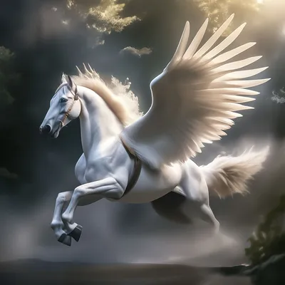 Пегас -крылатый конь, красиво, …» — создано в Шедевруме