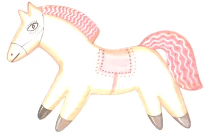 Иллюстрация Конь с розовой гривой | Illustrators.ru