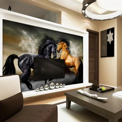 Купить Высокое качество на заказ фото обои лошадь гостиная диван спальня  фон настенная бумага росписи | Joom