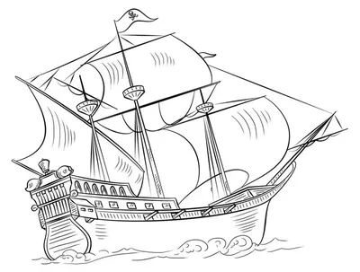 Раскраска Пиратский корабль распечатать или скачать