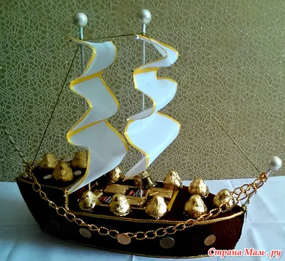 Корабль из конфет для мальчика №504 \"Веселое путешествие\"