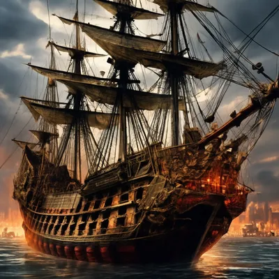 Корабль -Месть королевы Анны- (картина) — Патрик О'Брайан