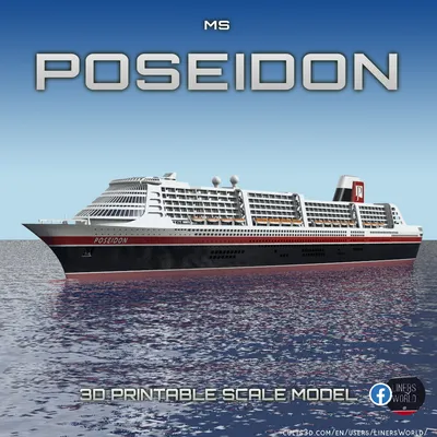 Файл STL MS POSEIDON - вымышленное круизное судно из фильма 2006 года  👽・Шаблон для загрузки и 3D-печати・Cults
