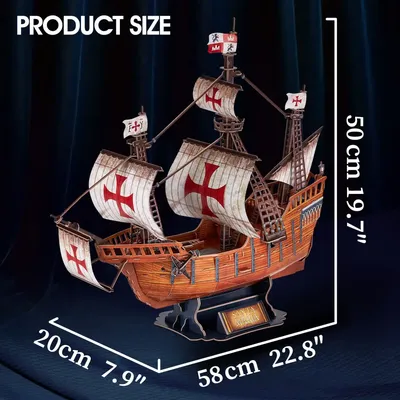 CubicFun 3D пазл Корабль Санта-Мария, Сборная модель корабля