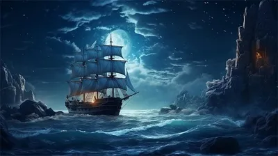 старинный корабль в океане или море иллюстрации, или, Волна, марочный фон  картинки и Фото для бесплатной загрузки