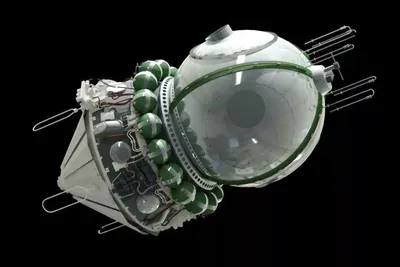 Космический корабль Восток-1 с интерьером.