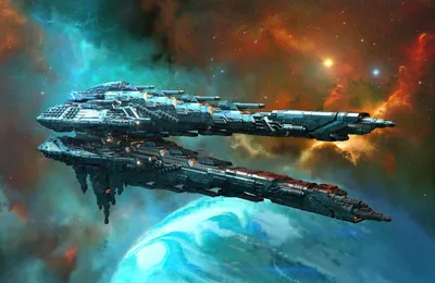 Боевой корабль будущего, реалистично, …» — создано в Шедевруме