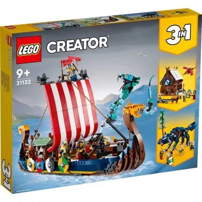 Отзывы о конструктор LEGO Creator Корабль викингов и Змей Мидгарда, 1192  деталей, 31132 - отзывы покупателей на Мегамаркет | конструкторы LEGO 31132  - 600008840977