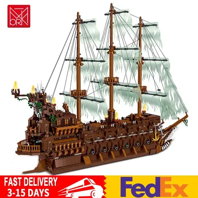 Совместим с Lego Ideas MOC: пиратский корабль MOC, Летающий голландец,  большой парусный Карибский конструктор, игрушки для мальчиков, подарки |  AliExpress