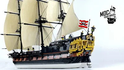 Лего-самоделка. Корабль \"HMS Trident\" | Пикабу