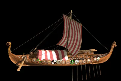 Корабль викингов Viking ship Gokstad, IX век, 610х370х260 мм, М.1:35,  сборная модель парусного корабля Dusek (Чехия) - купить с доставкой по  выгодным ценам в интернет-магазине OZON (214515214)