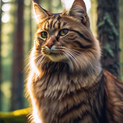 Большой коричневый кот со шрамом на…» — создано в Шедевруме